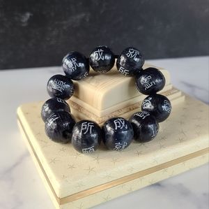 Vintage Oriental Character Beaded Bracelet